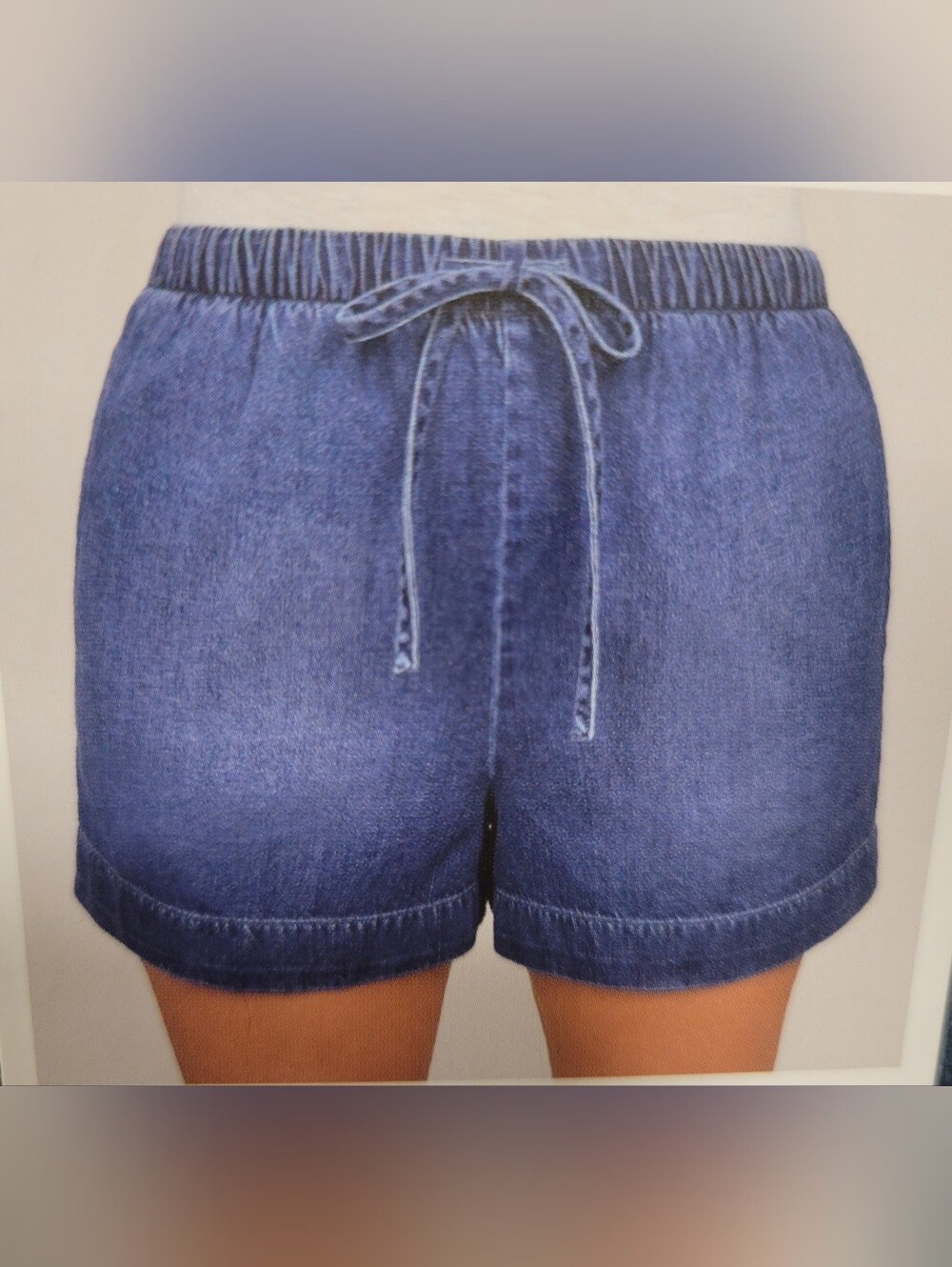 Cloth &Stone Women’s Blue Denim Drawstring Shorts, NWT